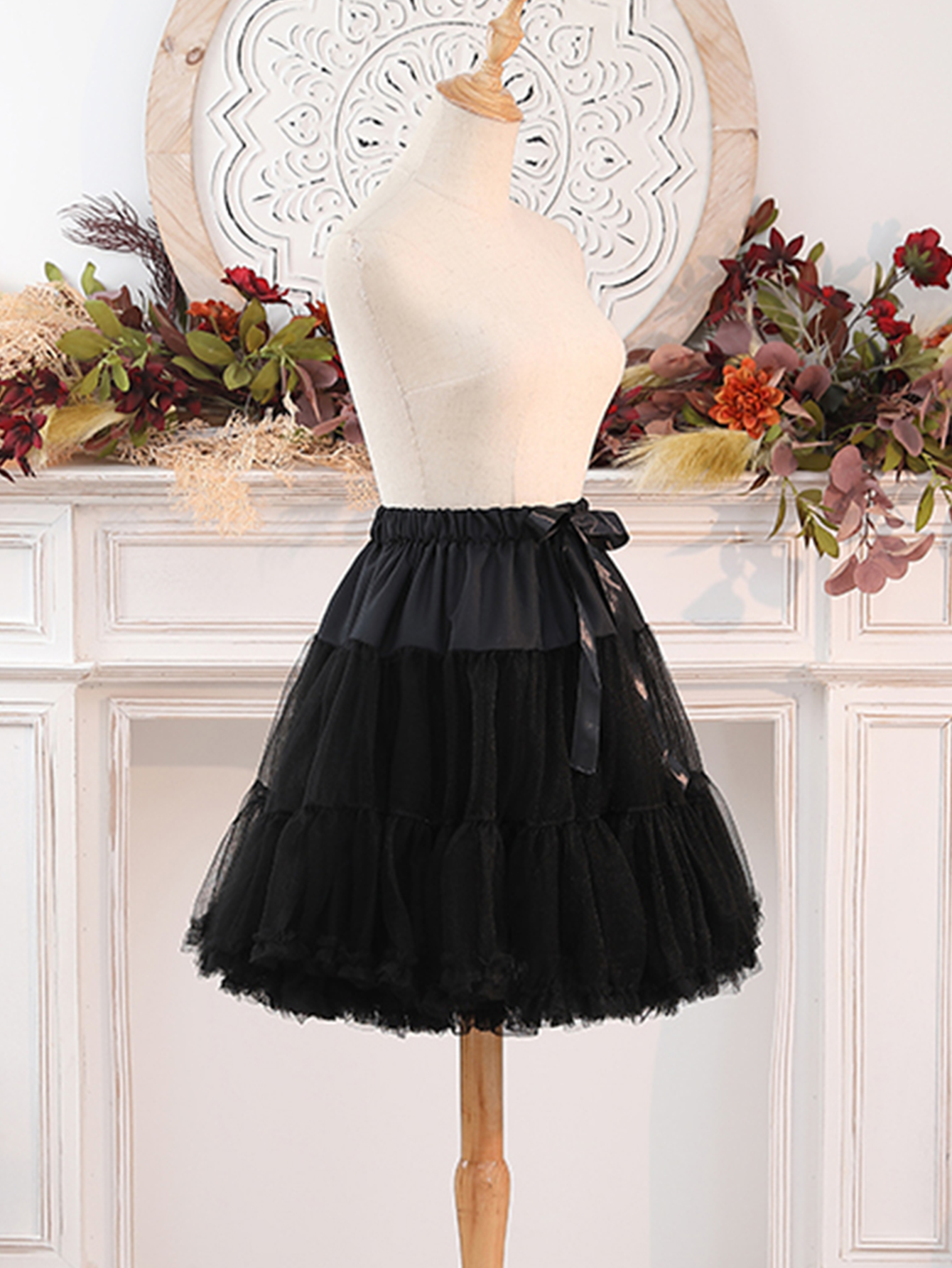 Gonna sottogonna in crinolina bianca nera 2 strati di sottoveste in pizzo Gonna tutu soffice da donna per minigonna Rock Ladies Club Outfit