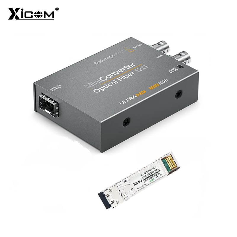 Оптоволоконный модуль Xicom SFP+, 12G SDI/HDMI, 4K, видеопередатчик SFP, поддержка трансляции ASl, совместимый с Blackmagic