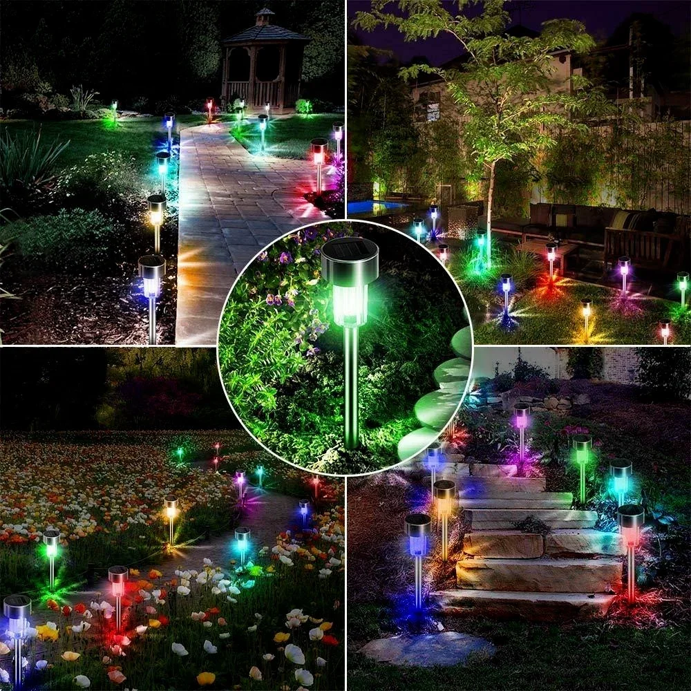 Luces solares para césped y paisaje al aire libre, luces de jardín, luces decorativas impermeables para caminos, Patio, patios, pasarelas