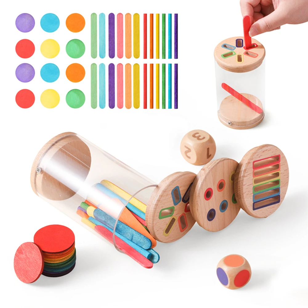Montessori Wooden Toy classification Cups Matching Sorting Cognition Game Training Baby Early Education Learning Educational Toy