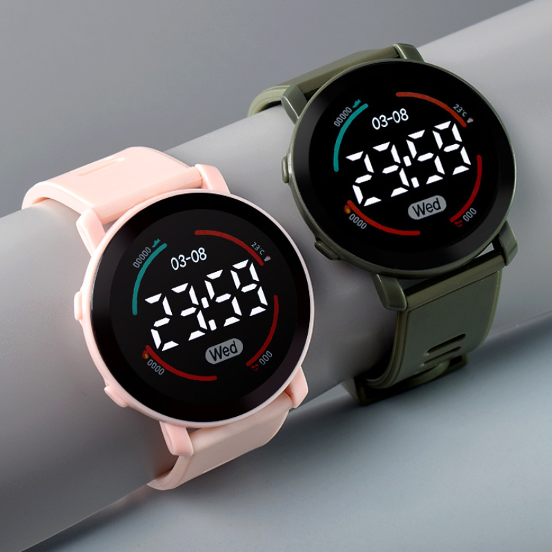 Led digital crianças relógios luminosos à prova dwaterproof água esporte crianças relógio pulseira de silicone relógio de pulso eletrônico para meninos gril reloj niño