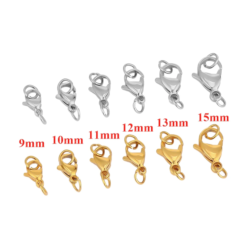25 ชิ้นสแตนเลสสตีล Clasps กุ้งก้ามกรามแหวนกระโดด Hooks Connector สร้อยข้อมือสร้อยคอโซ่ DIY ผลการค้นหาเครื่องประดับอุปกรณ์