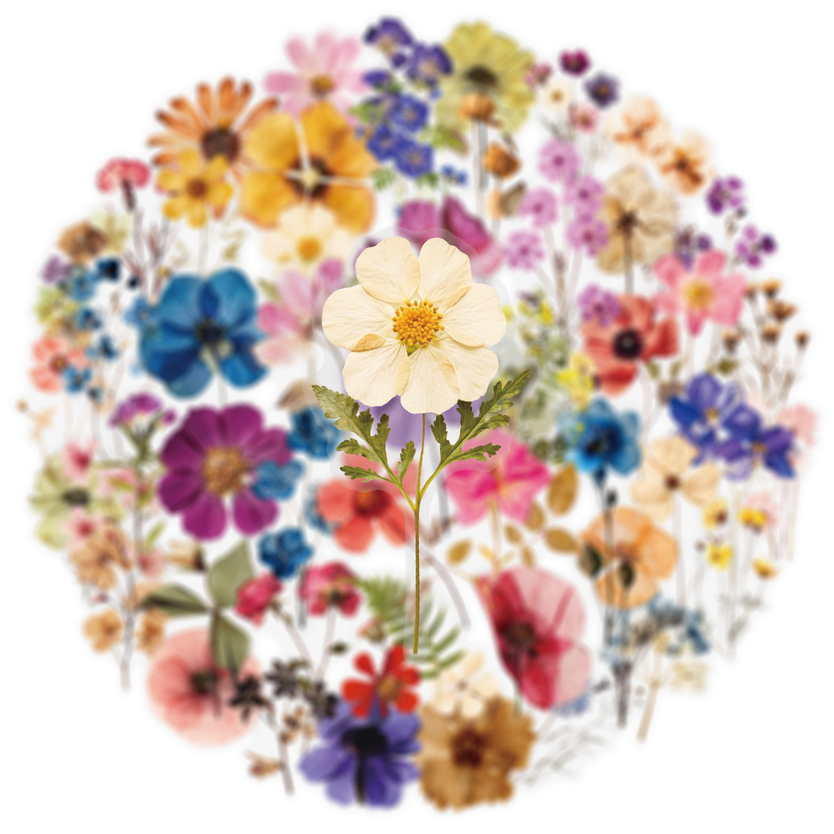 50/200PCS Transparente PET Blume Pflanzen Material Aufkleber Handbücher Tablets Telefon Wasser Tassen Dekor Stationäre Notebook Aufkleber