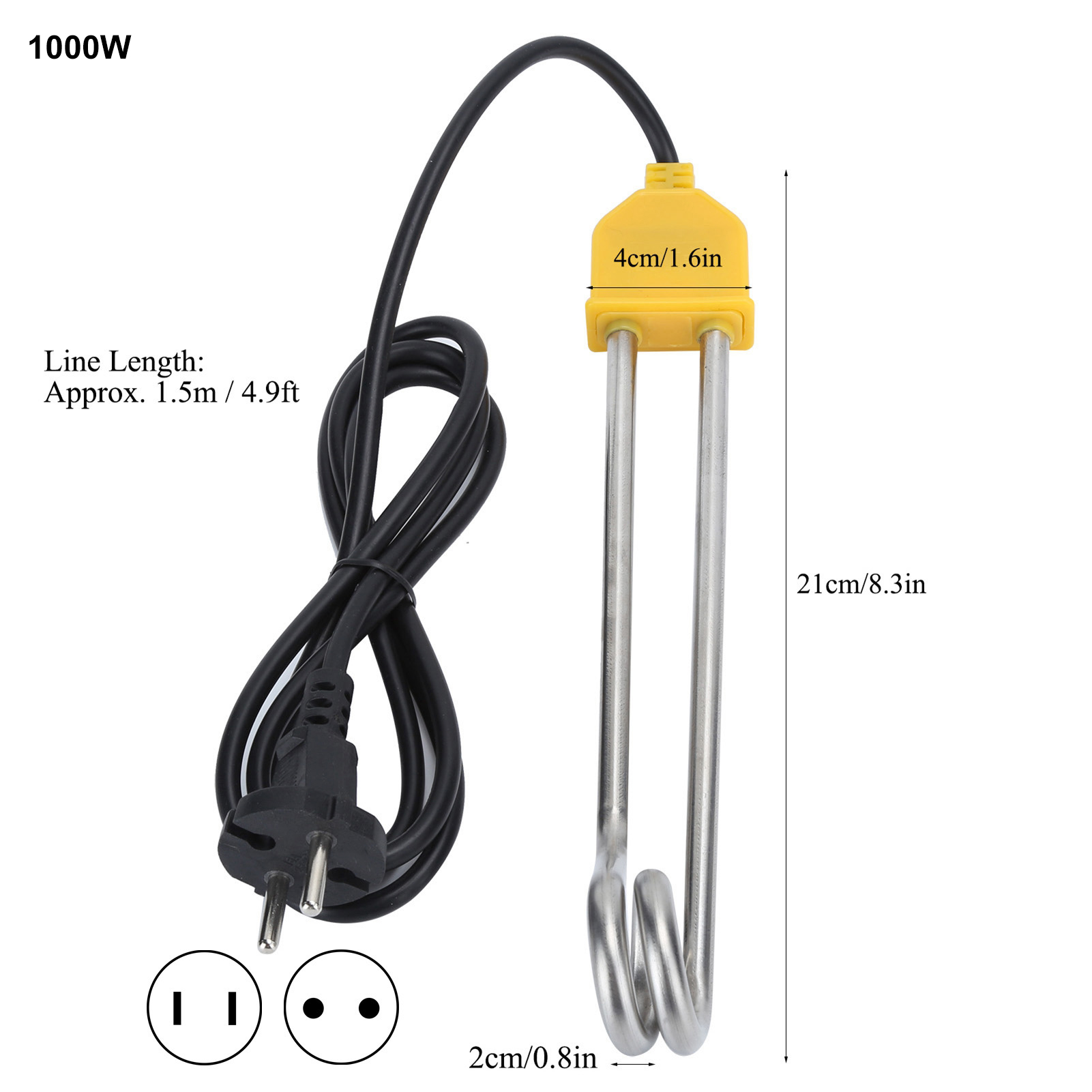 600 ワット/1000 ワット/1200 ワット/1500 ワット瞬間湯沸かし器浸漬電気温水ボイラーキッチン浴室スイミングプール