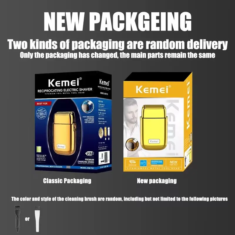 Kemei Tx1 ชาร์จโลหะ Pro เครื่องโกนหนวดไฟฟ้าสําหรับผู้ชายผมเครามีดโกนหนวดไฟฟ้าหัวล้านโกนเครื่อง Finishing Fade