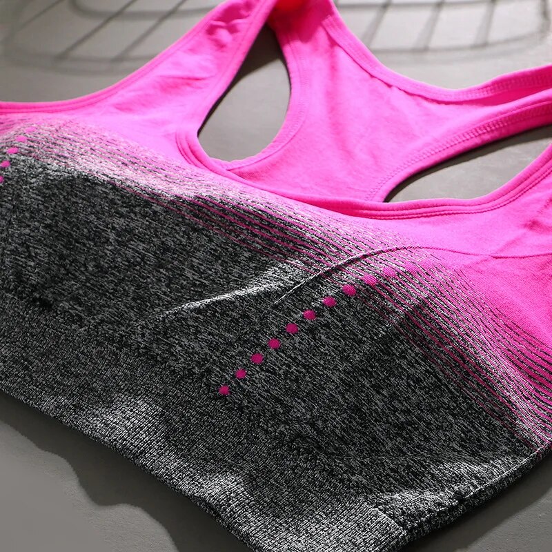 Sujetador deportivo sin costuras, absorbente de golpes, sin aros de acero, chaleco de moda, transpirable, chaleco de Yoga de secado rápido, Fitness sin estrés