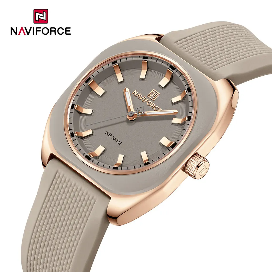 NAVIFORCE модные женские повседневные элегантные простые многоугольные кварцевые силиконовые часы подарок для женщин наручные часы повседневные Relogio Feminino