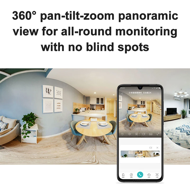 Xiaomi 360° Smart Home Security Camera Mi PTZ 2K Webcam 1296P 3 Megapixel AI Human Detection Night Vision Webcam Work With Miji