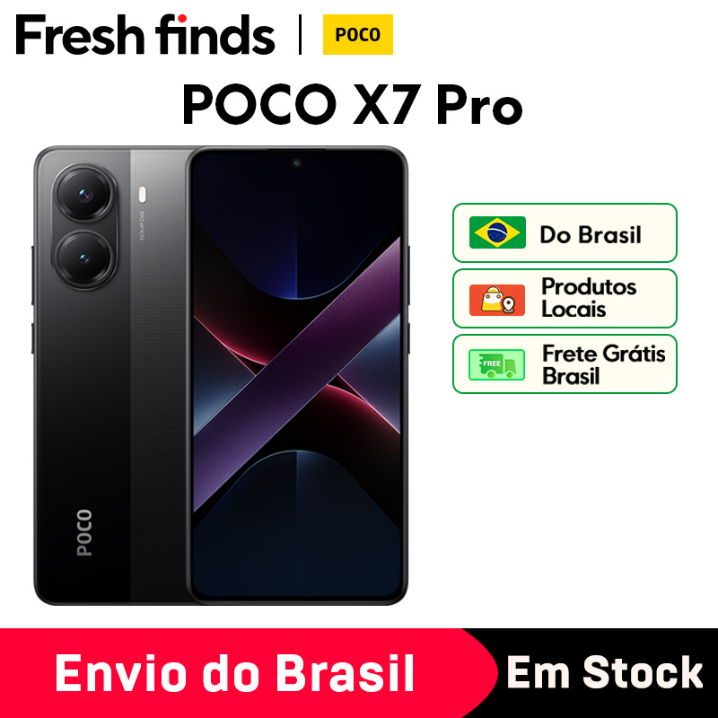 【Envio do Brasil 】Novo POCO X7 Pro 5G Versão Global do Smartphone Dimensity 8400-Câmera Ultra 6000mAh 90W Carga 50MP com OIS 120Hz NFC