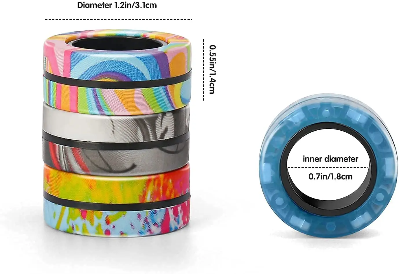 3 Ngón Tay Vòng Từ Tính Nhiều Màu Sắc Đồ Chơi Fidget Bộ Trưởng Thành Nam Châm Spinner Nhẫn Giải Tỏa Căng Thẳng Lo Âu Cứu Trợ Trị Liệu