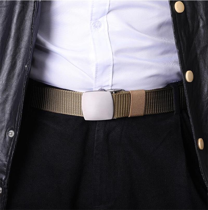 Cinturón de lona para hombre, hebilla automática de Metal para exteriores, de nailon negro, informal, combina con todo, de lujo, venta al por mayor, novedad de 2022