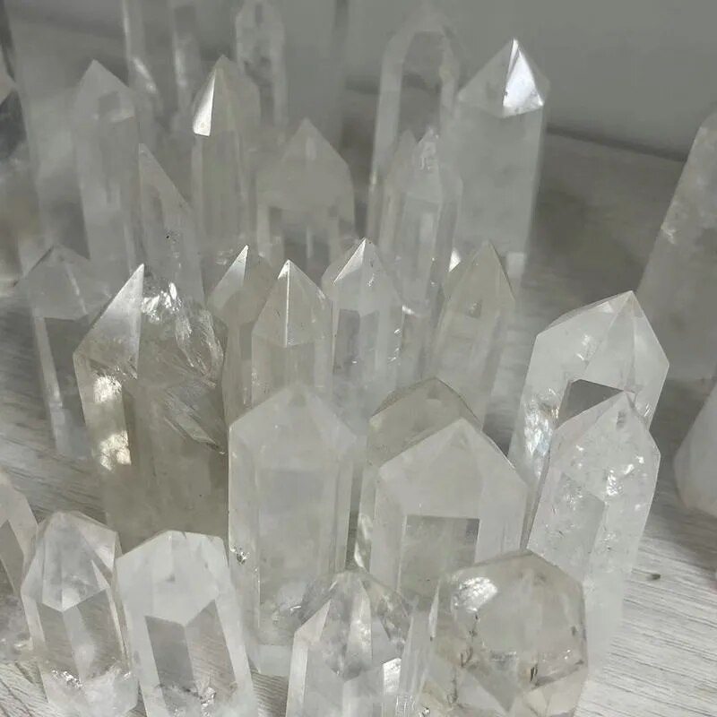 1 peça cristal de quartzo natural brasileiro cristal branco ornamentos de cristal de cura de cristal brasileiro