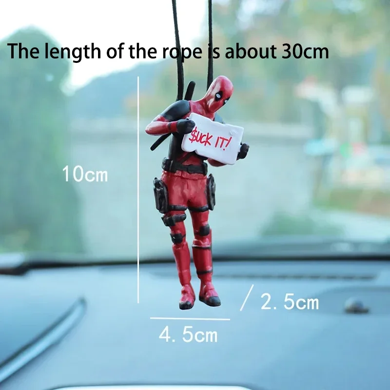 การ์ตูน Deadpool รถจี้กระจกมองหลังจี้อุปกรณ์ตกแต่งภายใน Mini ของเล่นตัวเลขการกระทําตกแต่งภายในรุ่น