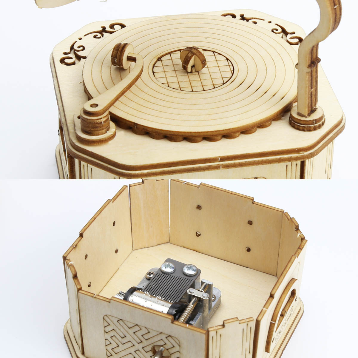 Kits de puzzle de boîte à musique de Gramophone en bois 3D pour adolescents adultes, ensemble de modèles de Construction, jouets à assembler soi-même, cadeau de noël manuel