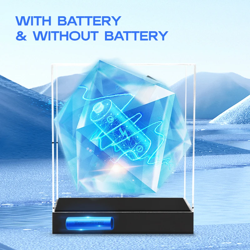 3D Holographic Fan LED Light Display Box - Halloween & Christmas Desktop Decor Video & Image Playing Feature