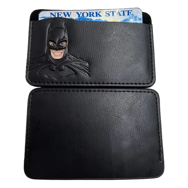 1 stks lederen vleermuis ID-kaarthouder geval portemonnee gepersonaliseerde superheld masker kaarthouder cadeau