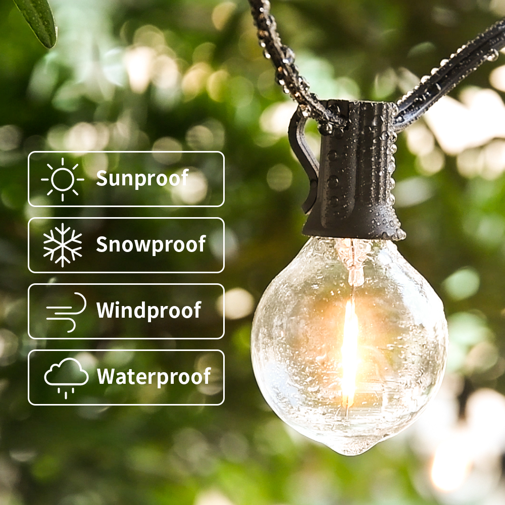 30M LED Fata String Light Globo Party Ghirlanda Luce G40 Luce festone Luce bianca calda Decorazione di nozze per cortile esterno