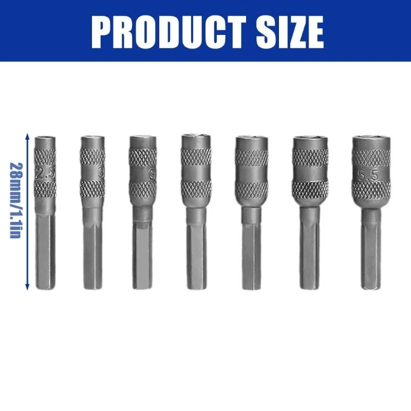 Y3NA set 7 socket nut driver untuk perakitan furnitur dan perbaikan otomatis