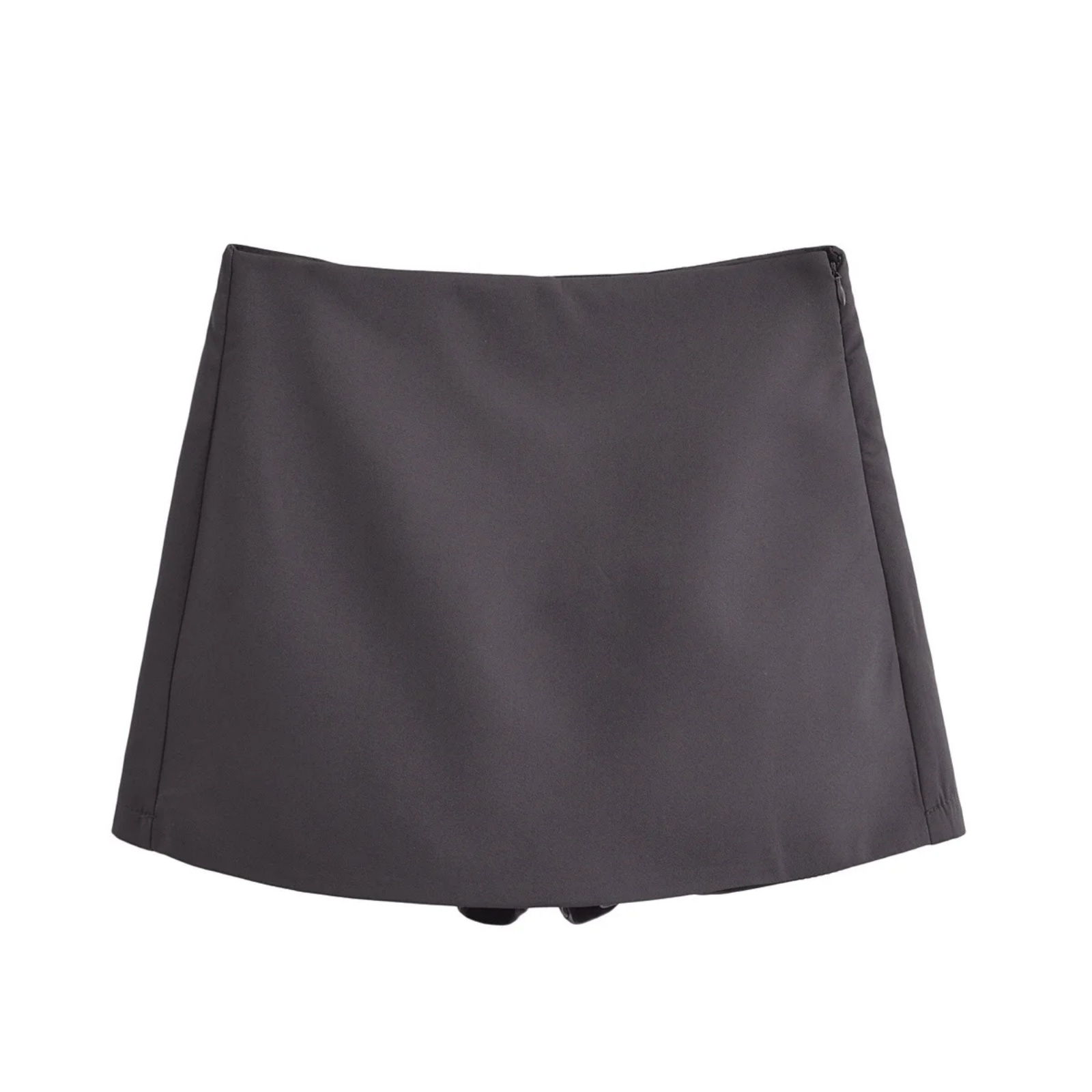 BSAY pantalones cortos para mujer moda Otoño Invierno nuevo cómodo Casual Color sólido cremallera lateral cintura media A-line Culotte falda pantalón