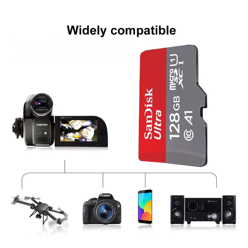 SanDisk Memory Card Micro SD 32GB 64GB 128GB 256GB Class 10 UHS-1 V30 U3 4K MicroSDXC Max 200MB/s TF Trans Flash Mikro Card
