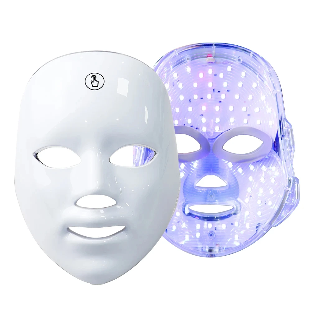 7 色 LED フェイシャルマスク光子療法顔スキンケアマスク抗ニキビ治療肌の若返りしわ除去顔美容マスク