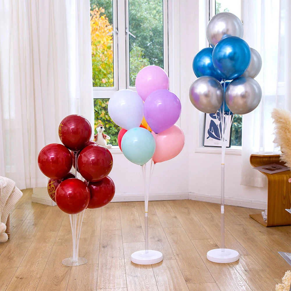 Runtowo 1 Juego de soporte para globos de cumpleaños, soporte para globos con Base y poste para decoración de fiesta de cumpleaños de boda
