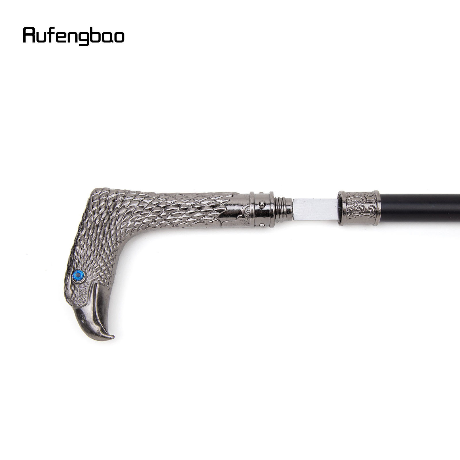 Bunter Blue Eye Eagle Gehstock mit versteckter Platte, Selbstverteidigung, modischer Gehstock, Platte, Cosplay, Crosier Stick, 93 cm