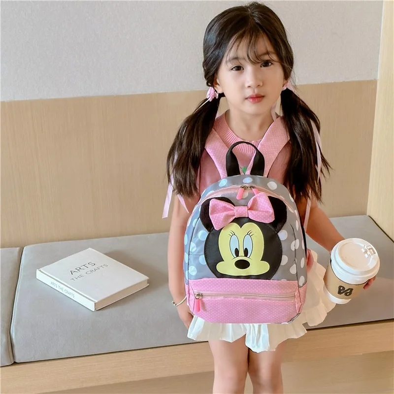 กระเป๋าเป้สะพายหลังการ์ตูนสําหรับเด็กทารกเด็กหญิง Minnie Mickey Mouse เด็กน่ารักกระเป๋านักเรียนอนุบาลกระเป๋านักเรียนเด็กของขวัญ