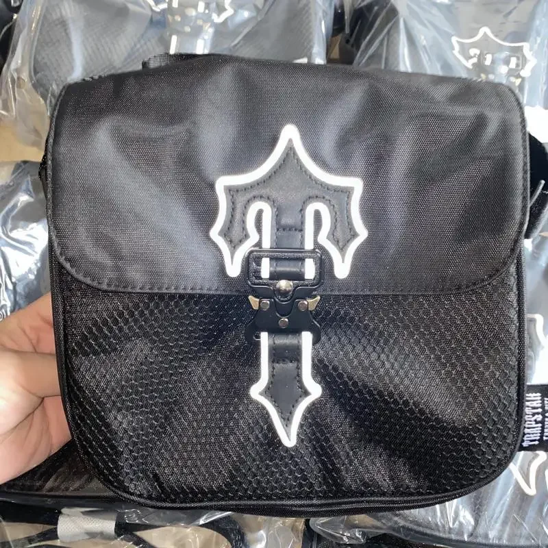 Bolsa tiracolo da marca londrina para homens e mulheres, carteira de ombro, moda street hip hop, preta ou azul