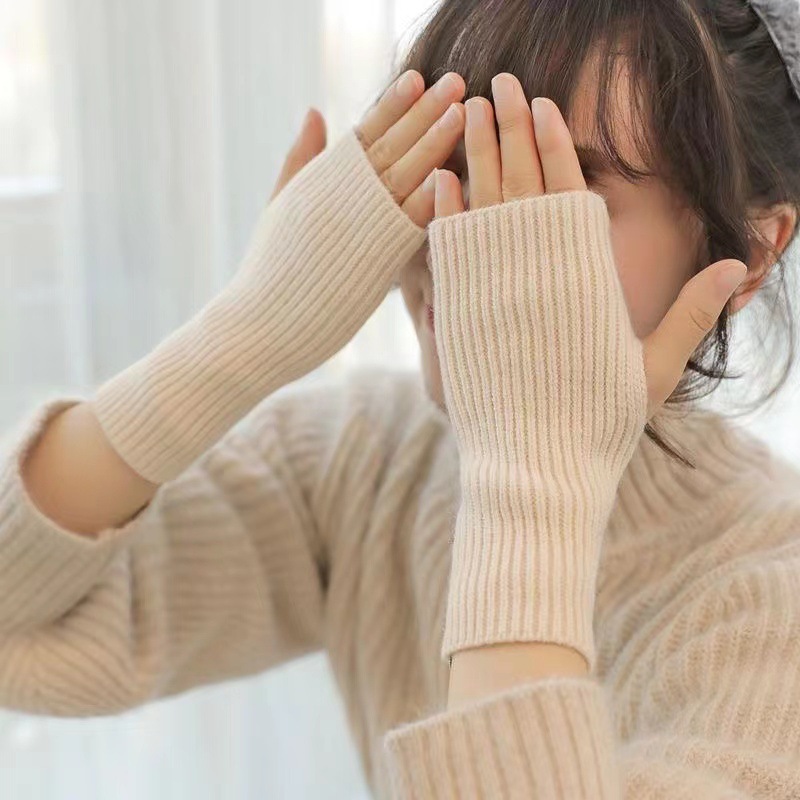 Женские вязаные перчатки без пальцев, до 20 см, Y2K