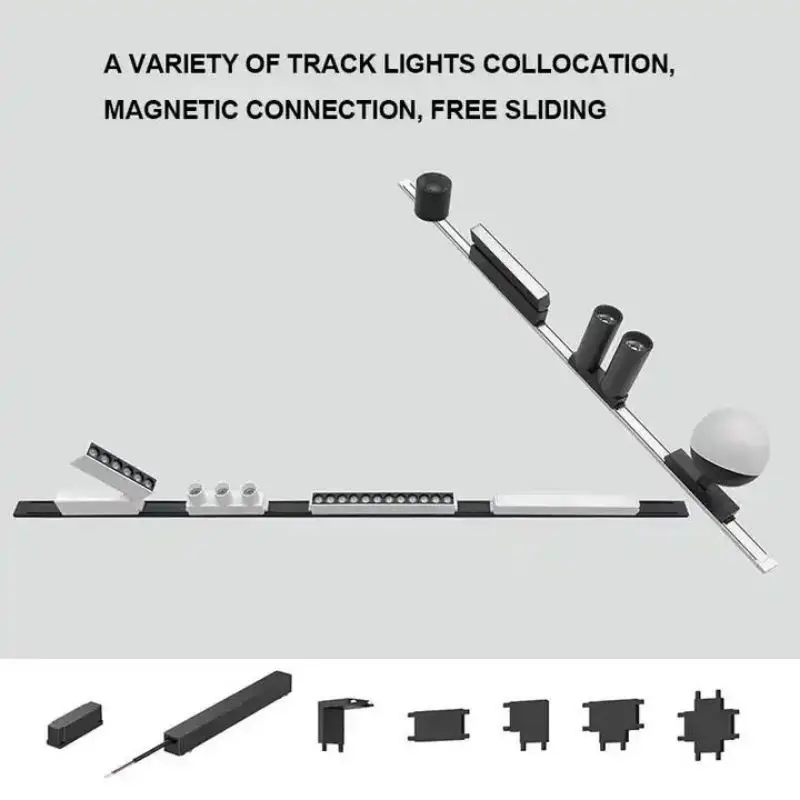 Ultra Thin Rail Smart Tuya Zigbee Dimmable Ceiling Surface Mount Magnetie Track Light Modern Magnet Flood Grille Spot LED Lamp