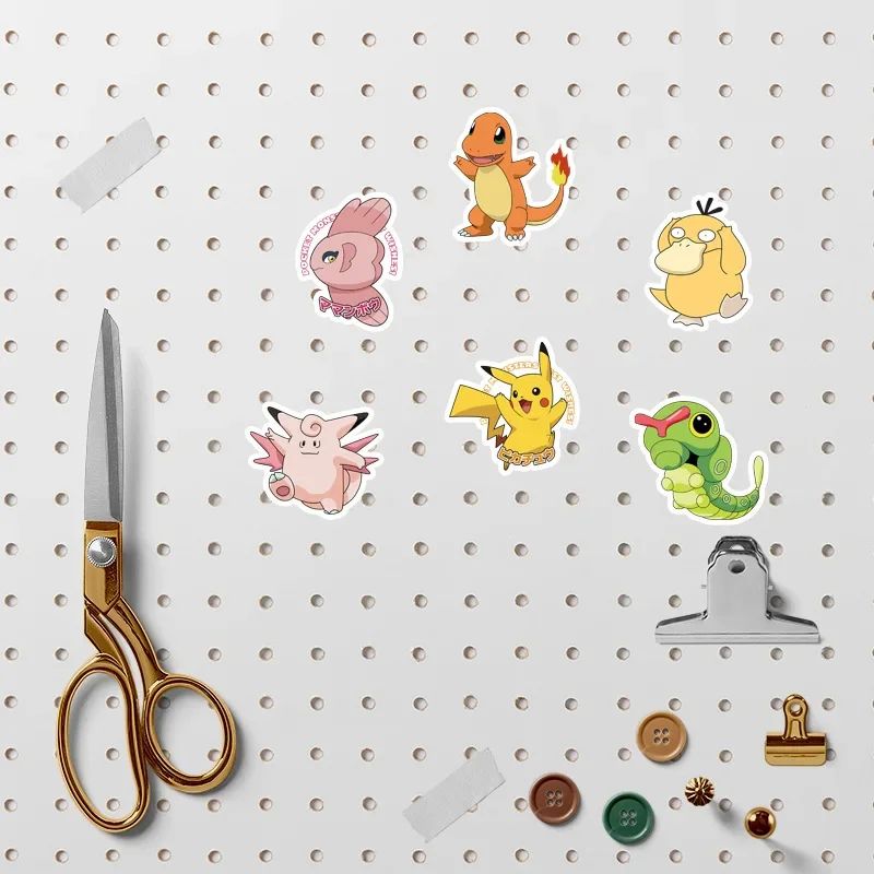50/100 pçs kawaii pikachu anime pokemon adesivos para portátil mala skate guitarra telefone dos desenhos animados adesivo presente do miúdo brinquedos