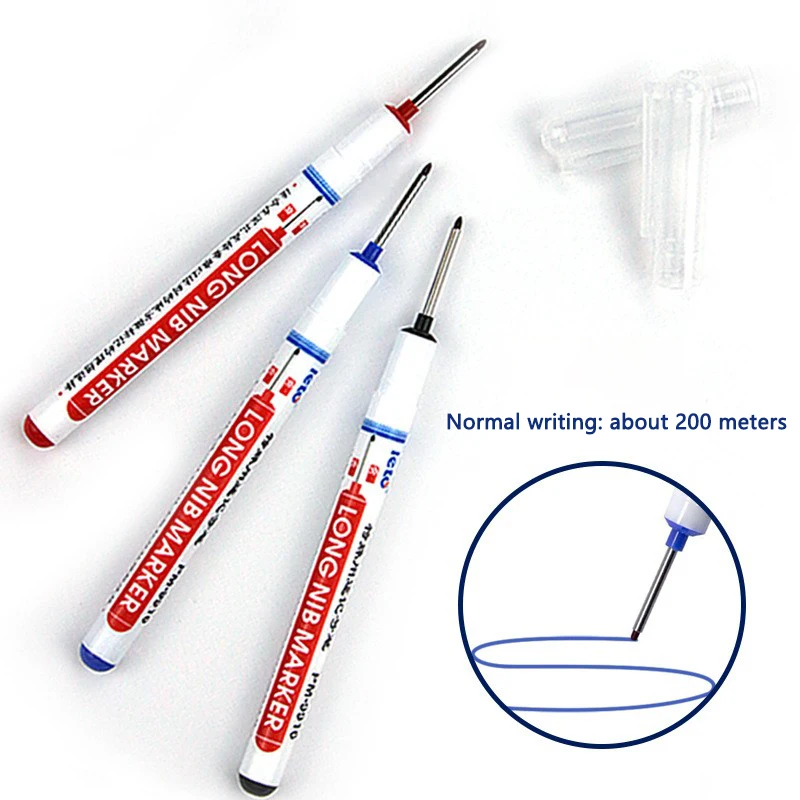 6 ชิ้น/เซ็ต 20 มม.หลุมลึกยาว Nib เครื่องหมายสําหรับโลหะ Perforating ปากกากันน้ําห้องน้ําไม้ตกแต่งอเนกประสงค์