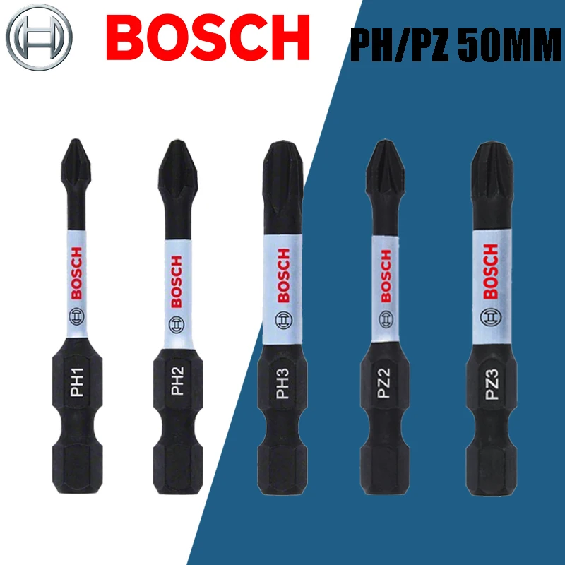 BOSCH оригинальный PH1/2/3 PZ2/3 50 мм ударный бит из высокоскоростной стали износостойкие столярные биты аксессуары для электроинструментов