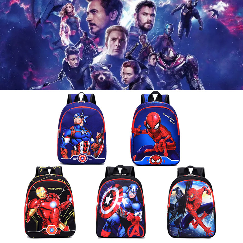 Disney Marvel Series Rugzak Jongens Basisschool Schooltas Dubbellaags Cartoon Spider-Man Rugzak Voor Jongens Cadeau