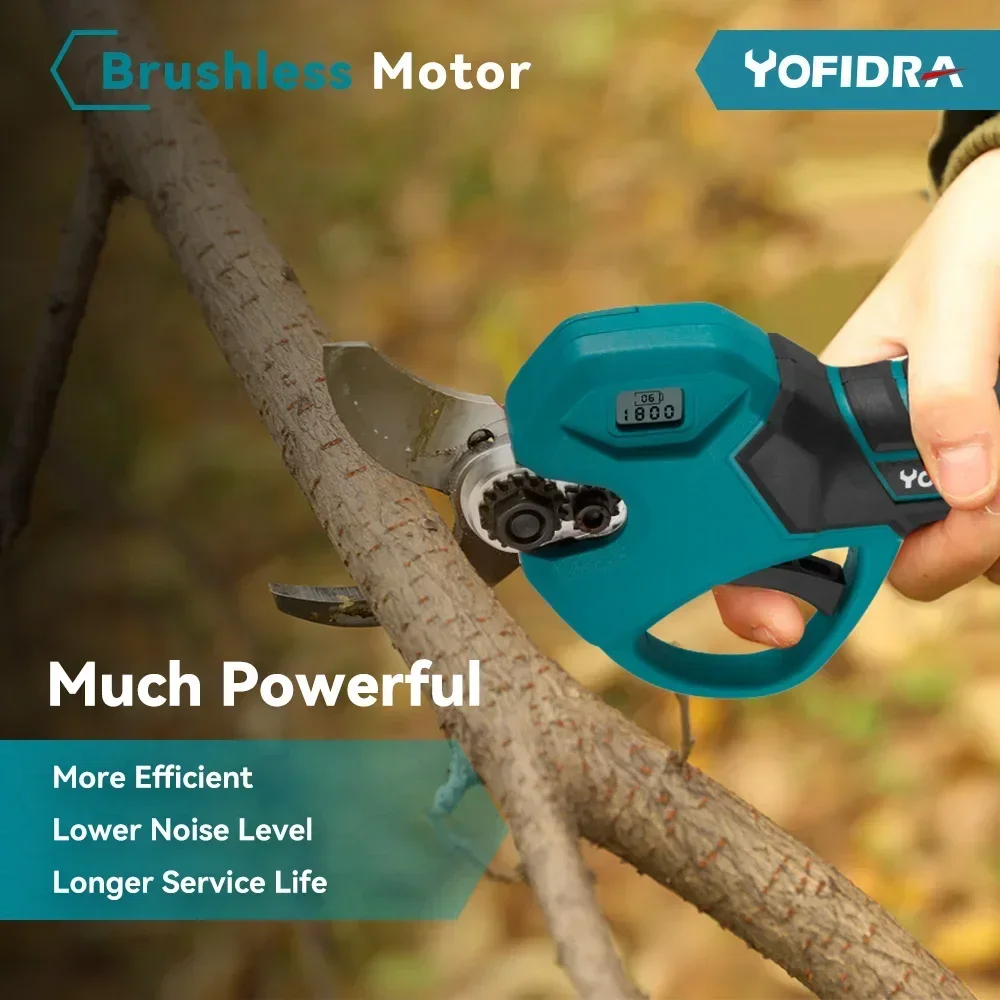 Yofidra Brushless 30 มม.ไฟฟ้า Pruner เฉือนชาร์จกรรไกรผลไม้สวนเครื่องมือสําหรับ 21V 18V แบตเตอรี่