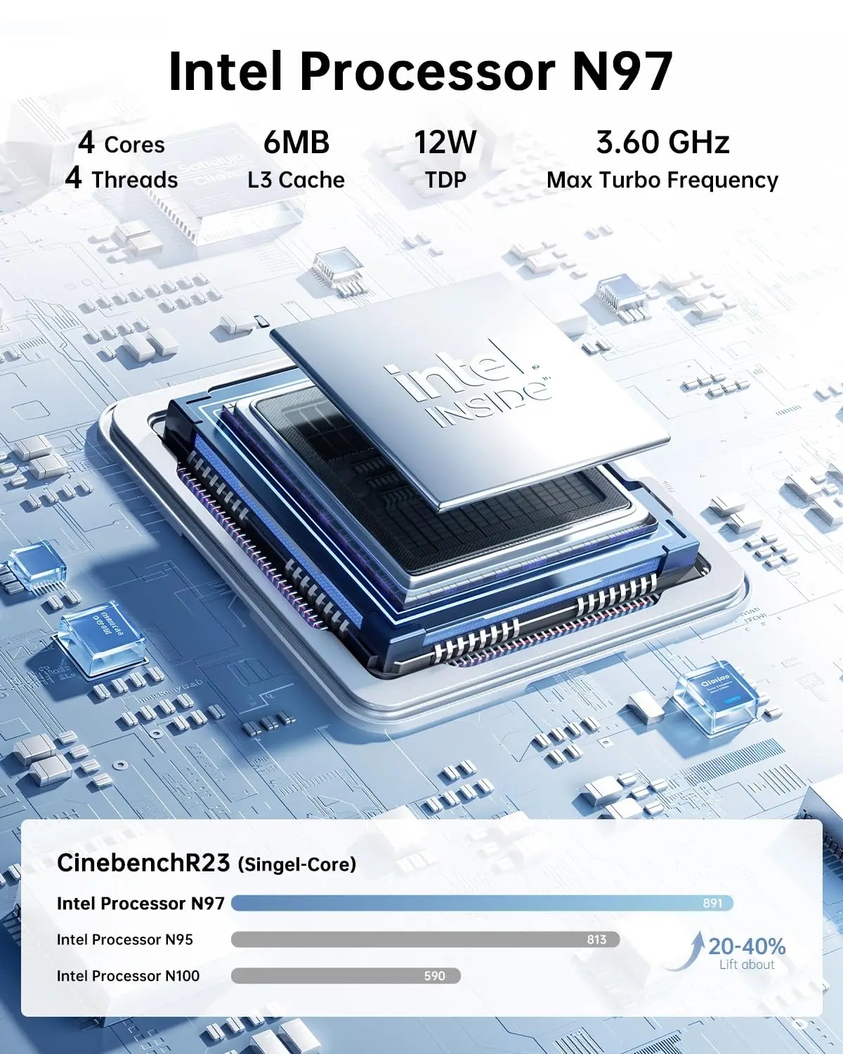 ACEMAGIC Mini-PC E2 Mini-Computer Alder Lake-N97 16 GB DDR4 GB M.2 SSD Windows 11 Pro Micro-Desktop-Computer Mini-PC