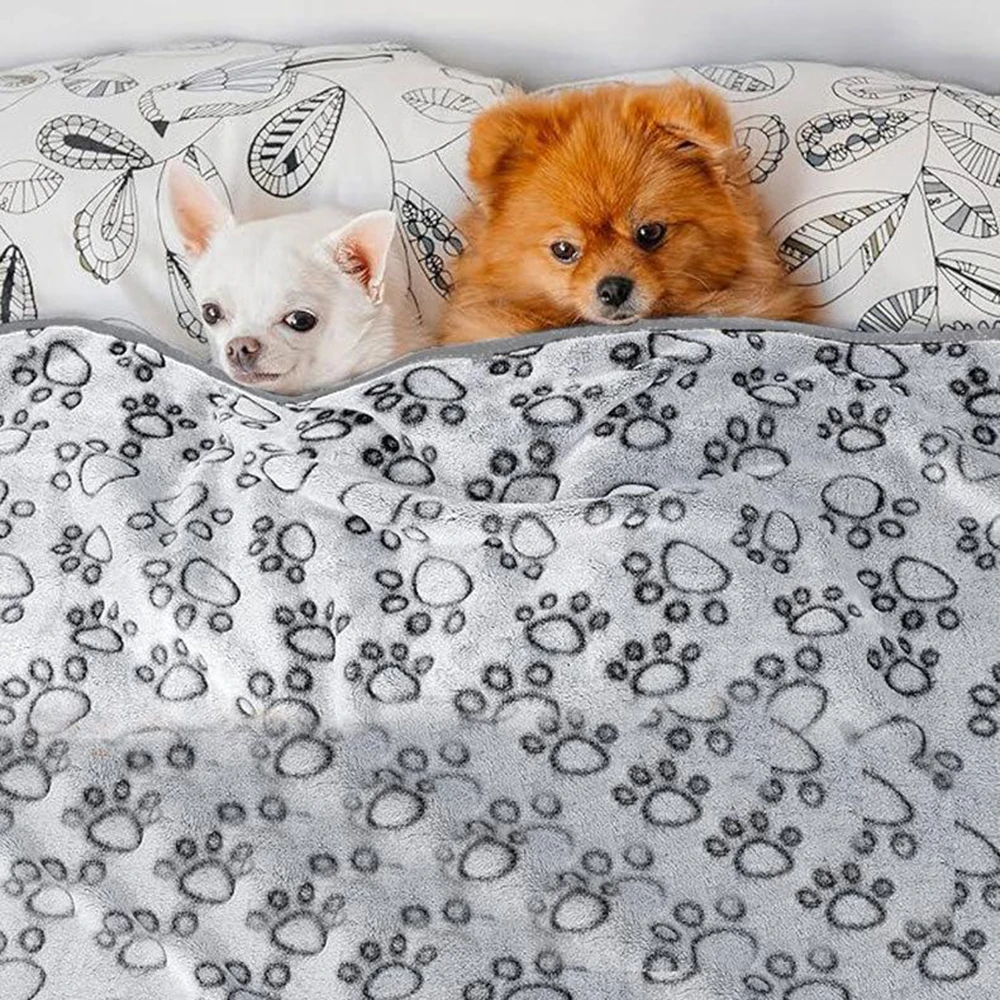 Weiche Hundedecke, waschbar, Katzendecke für Hauskatzen, große, mittelgroße und kleine Hunde, Geschenke für Welpen, Essentials (grau), Bett
