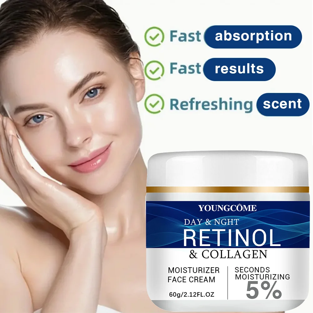 คอลลาเจน Retinol ครีมบํารุงผิวหน้ากรดไฮยาลูโรนิก Anti Aging Firming Lifting Fade Fine Lines Whitening Moisturizing Brightening Skin