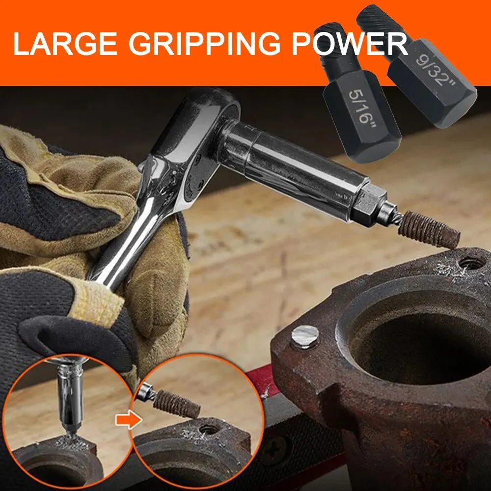 Extractor de tornillos de cabeza rota negra Imperial, juego de herramientas de extracción de tornillos dañados con rosca deslizante múltiple de 1/8 "-13/32", 10 Uds.