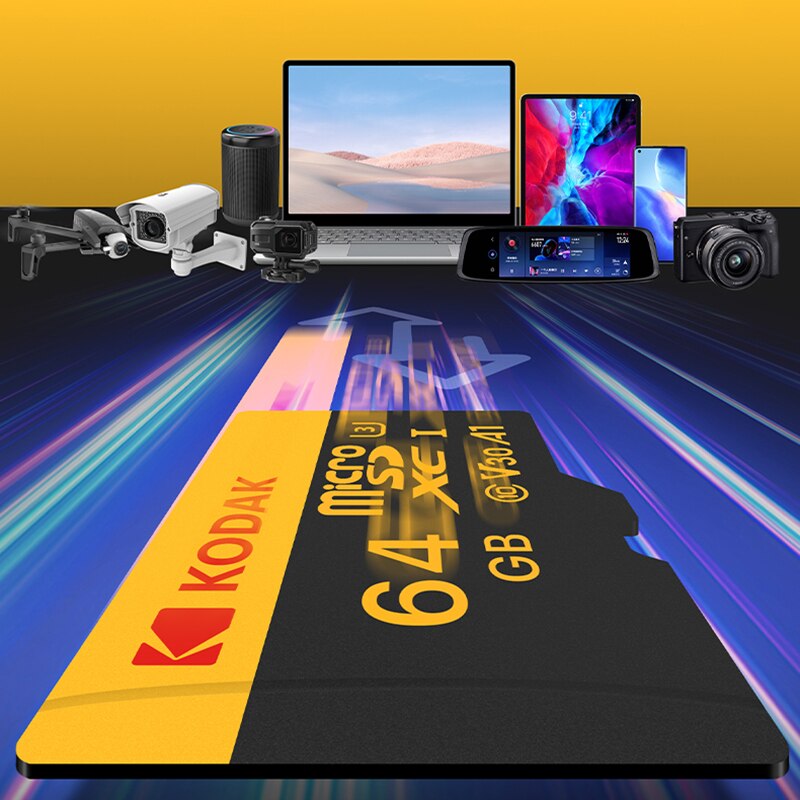 Kodak Micro SD-Karte Speicherkarte Klasse 10 32 GB 64 GB 128 GB 256 GB U3 4K High Speed Cartao De Memoria Flash-Speicher TF Mecard C10