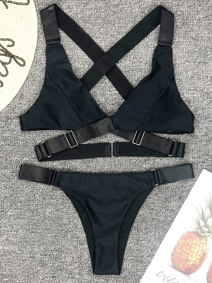 Sexy boucle réglable pansement Vevlet Bikini 2025 femmes maillot de bain femme Bikinis maillots de bain deux pièces Bikini ensemble maillot de bain bain