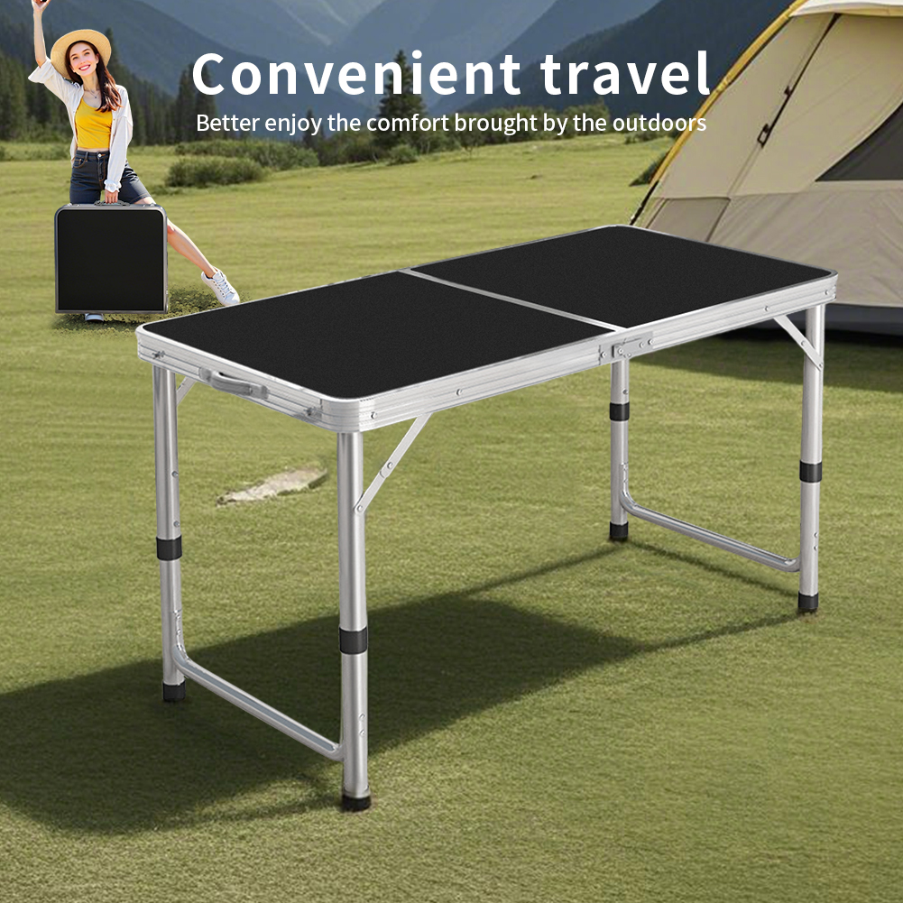 Folding Camping Table, Adjustable Height Small Folding Table Portable Camp Tables for Outdoor Camp Garden Picnic BBQ Dining