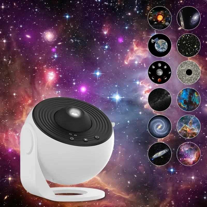 Proiettore Galaxy con luce notturna Proiettore cielo stellato 360 °   Ruota la lampada planetaria per la cameretta dei bambini, regalo di San Valentino, decorazione di nozze