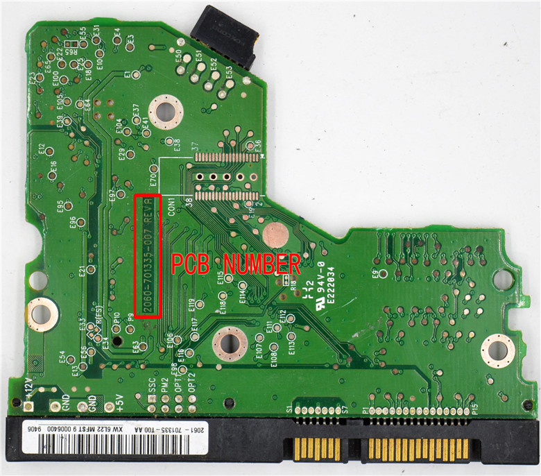 2060- 701335 -005 REV A 2060- 701335 -003, 701335 -006 , 701335 -007 / Placa de circuito de disco rígido Western Digital 2061- 701335 -B00