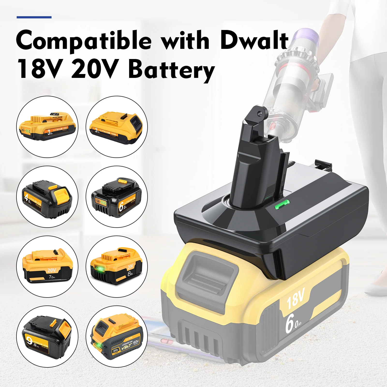 Адаптер для Makita/Dewalt/Milwauke 18 В, преобразователь литиевой батареи для пылесоса серии Dyson V6 V7 V8, инструмент DC58/SV11/SV10