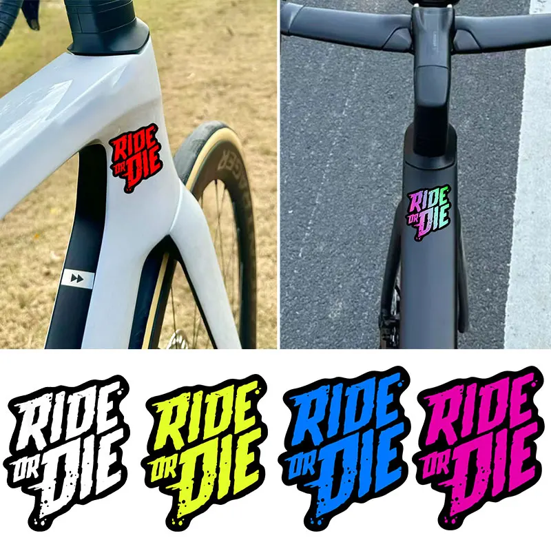 1PC ライドオアダイ自転車フレームステッカー DIY マウンテンバイク Mtb ステッカートップチューブ防水ビニールデカールオートバイアクセサリー