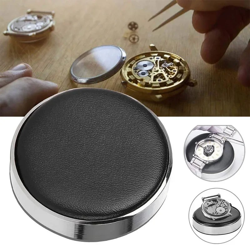 Watch Jewelry Movement Casing Cushion Pad Leather Protecting Holder Professional Watch Repair Tool Accessory for Watchmaker