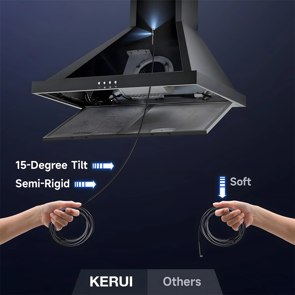 KERUI Telecamera per endoscopio con obiettivo singolo/doppio per iPhone iPad IOS e Android Tipo-c Luce a led IP67 Periscopio Telecamera per ispezione industriale