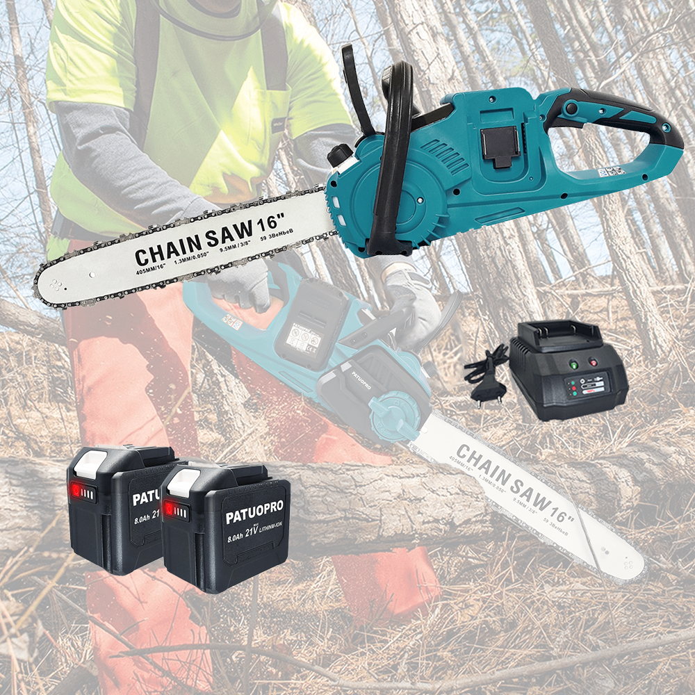 PATUOPRO 42 В бесщеточная 16-дюймовая аккумуляторная ручная электрическая цепная пила деревообрабатывающий режущий садовый электроинструмент для батареи Makita 18 В